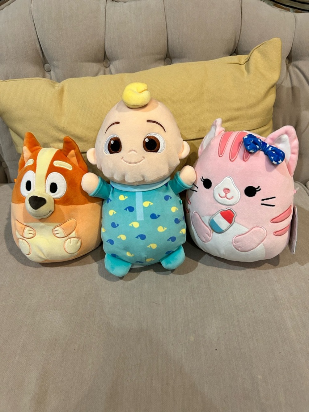 Squishmallows Blue, Pink & Orange Plush Character Trio